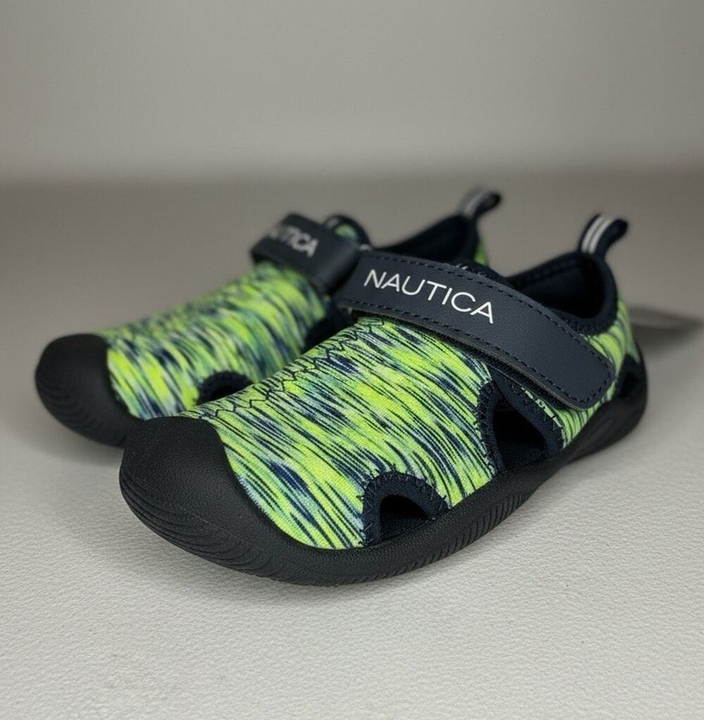 Toddler’s Nautica Kettle Gulf Water Shoes Navy Lime Heather Size 9